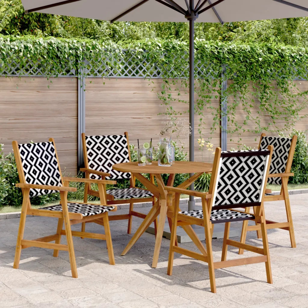 vidaXL Set da Pranzo per Giardino 5 pz in Legno Massello di Acacia