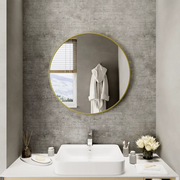 Specchio tondo Ø 80 cm con cornice dorata