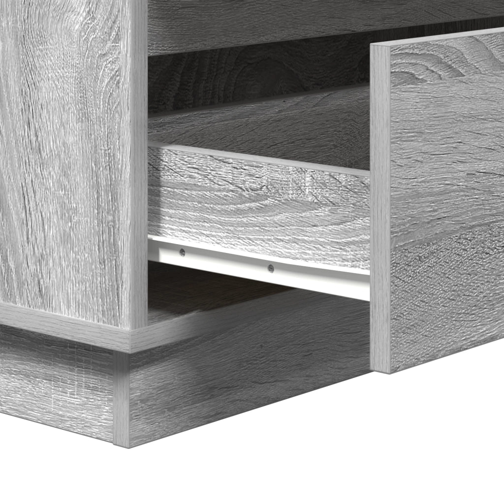 Comodino  con LED Grigio Sonoma 71x34,5x75 cm Legno ingegnerizzato
