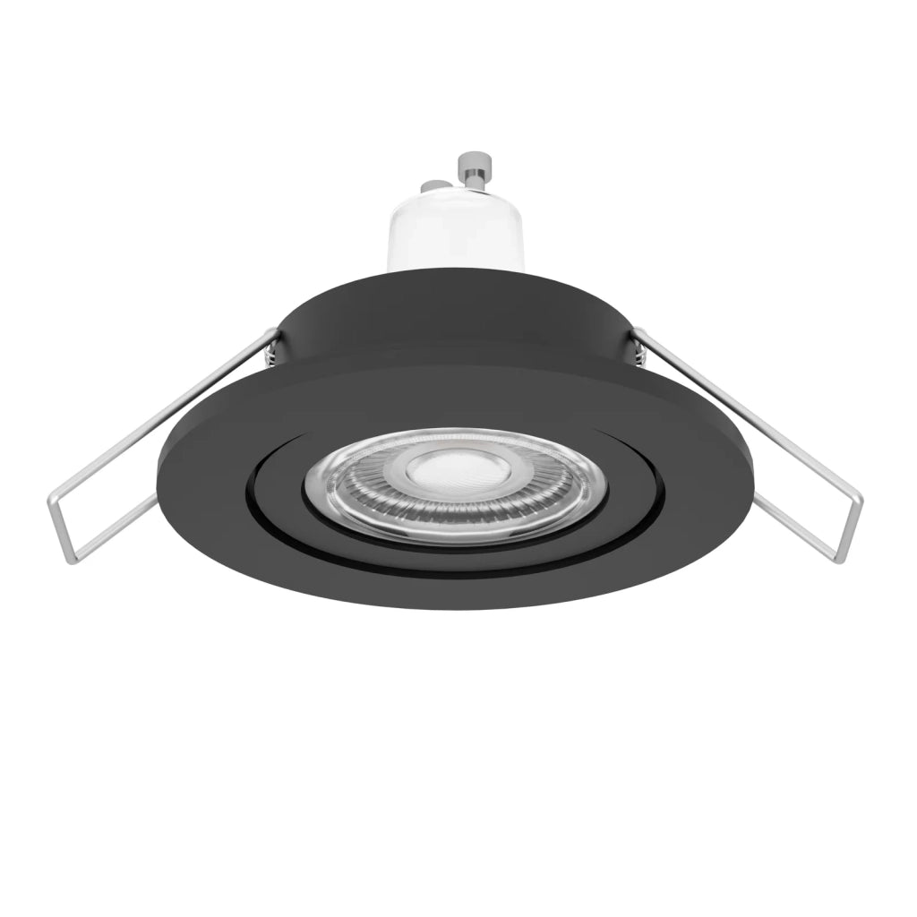 Set 3 Faretti Incasso Barranco Gu10 Plastica Nera Metallo Gu10 4,5 Ip44