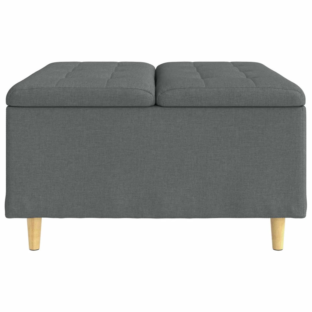 Pouf contenitore Grigio scuro 80 x 80 x 45 cm Tessuto