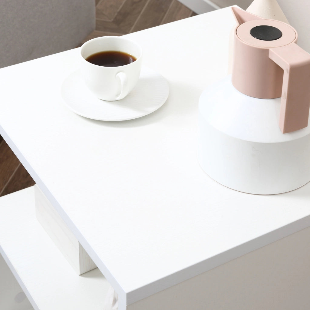 Tavolino da caff¨¨ moderno con ripiano ¨C Zephmum ¨C Bianco 50x50x50 cm