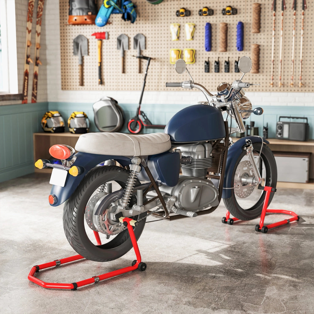 Cavalletto Moto ¨C zephmum ¨C Rosso, Acciaio, 43x36x64cm