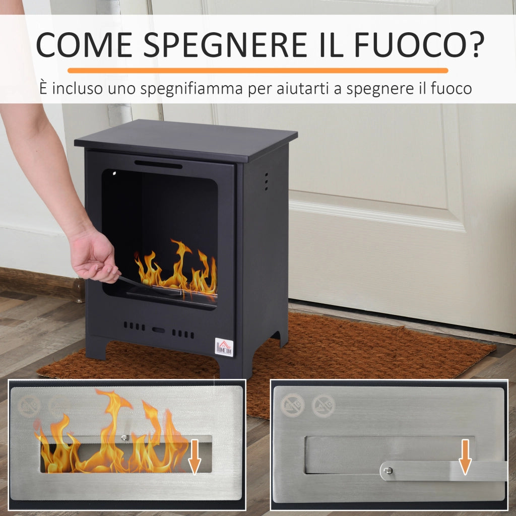 Caminetto a Bioetanolo ¨C zephmum ¨C Nero, 0.9 Litri