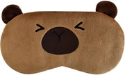 Svegliarsi con un sorriso - maschera da sonno per bambini con capibara cartoon, morbida e soffice, maschera per gli occhi con cuscino a forma di capibara e velo di seta per bambini, ragazze e ragazzi.