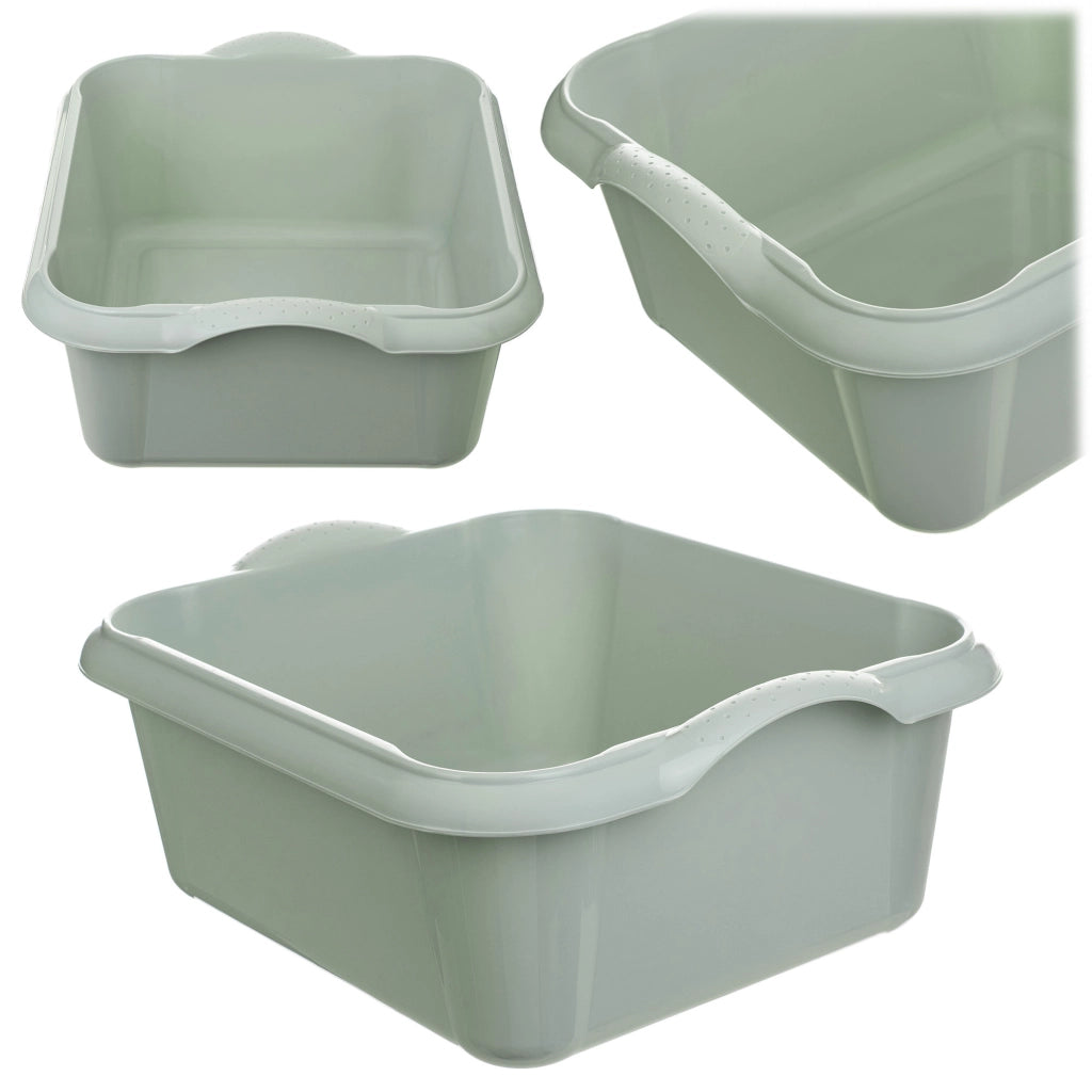 Bacinella per bucato in plastica KADAX, rettangolare, da 18 litri, con manici.
