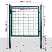 Cancello per Recinzione a una Porta 100x100 cm in Acciaio verniciato a Polvere 142030