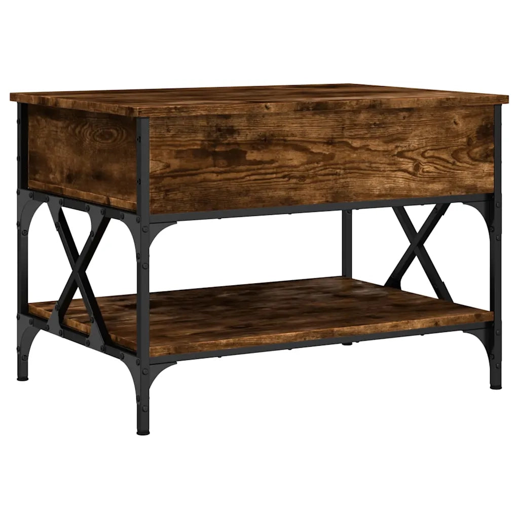 vidaXL Tavolino Salotto Rovere Fumo 70x50x50 cm Multistrato e Metallo