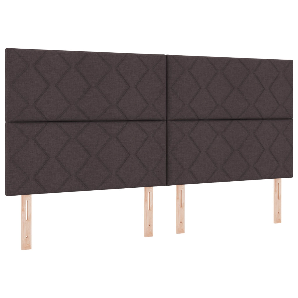 Letto Box Spring con Materasso e LED Marrone Scuro 200x200 cm Tessuto