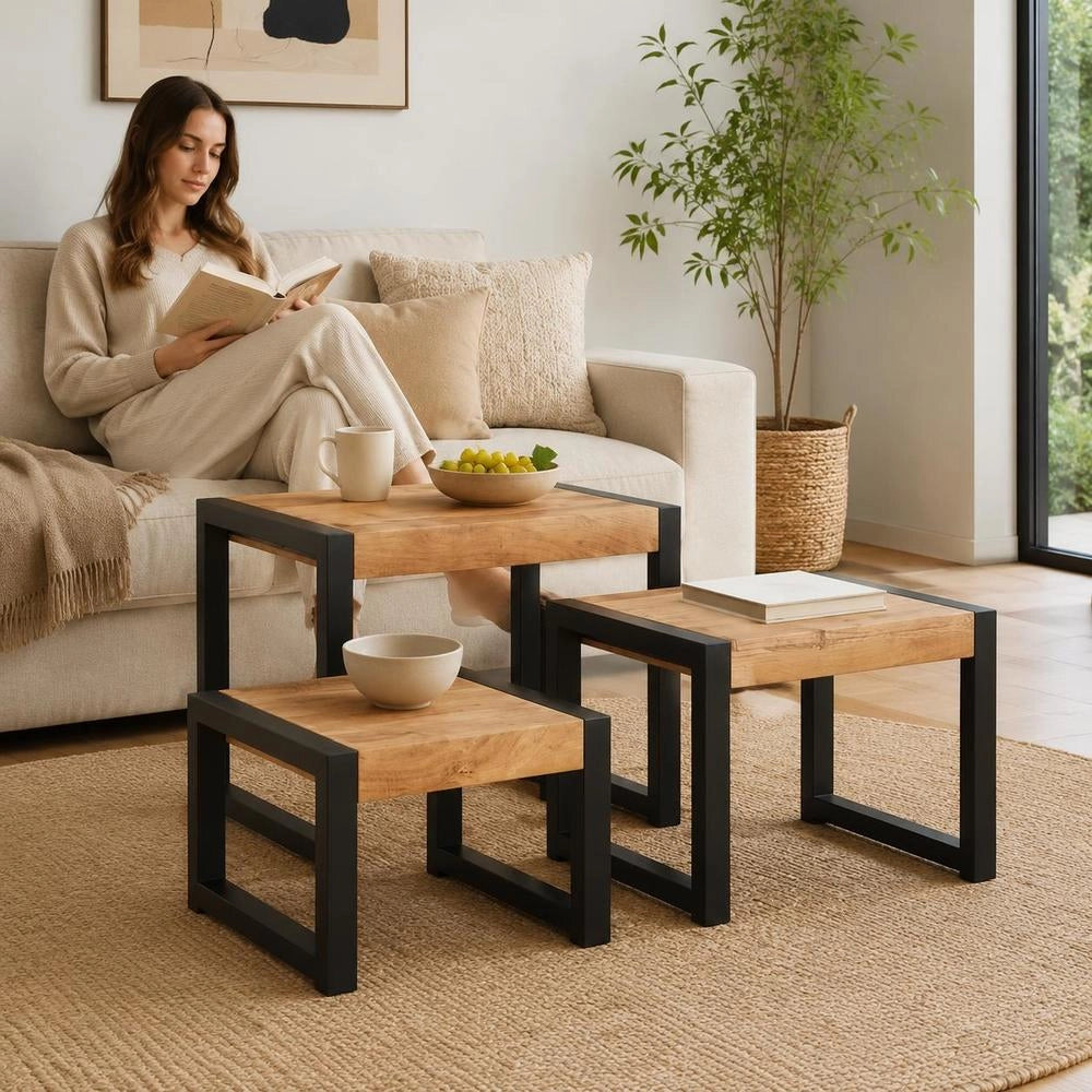 Nesting Tables, 3 Pieces, Solid Wood