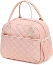 Borsa isolata per pranzo, piccola borsa per ufficio, scuola, viaggi (rosa)
