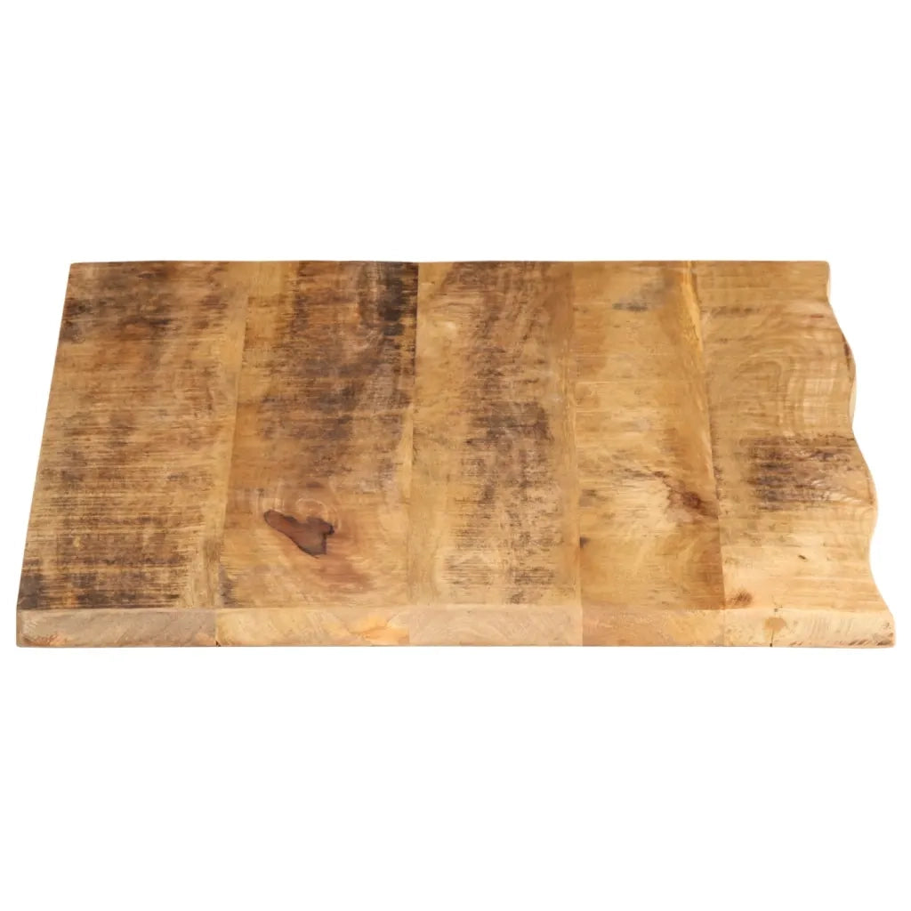 Piano Tavolo 70x60x3,8 cm Bordi Vivi Legno di Mango Grezzo 370403