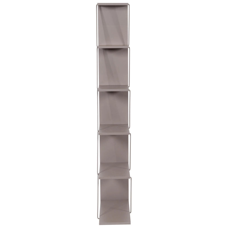 Libreria Linear In Metallo+legno Truciolato Tortora Dimensione 50x22x150cm
