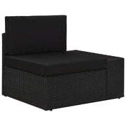 Divano ad Angolo Modulare Bracciolo Sinistro in Polyrattan Nero cod mxl 63742