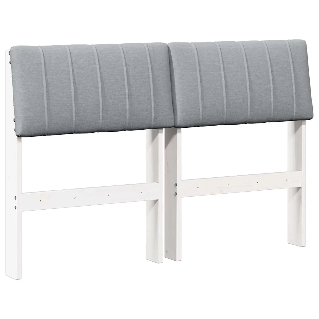 Testiera imbottita Grigio chiaro 120 cm Pino massello 879243