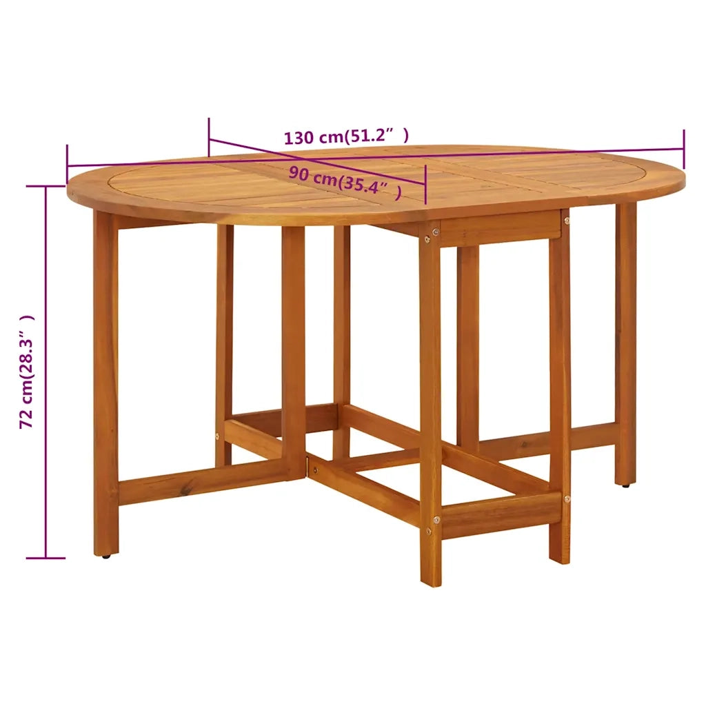 Tavolo da Giardino | Tavolino da esterno 130x90x72 cm in Legno Massello di Acacia