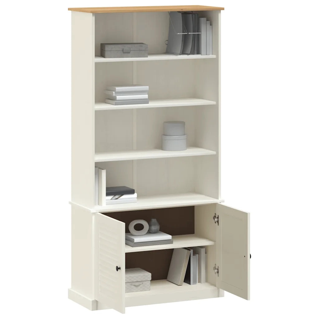 Libreria-Scaffale per Libri-Mobile di Stoccaggio VIGO 85x35x170 cm in Legno Massello di Pino Bianco