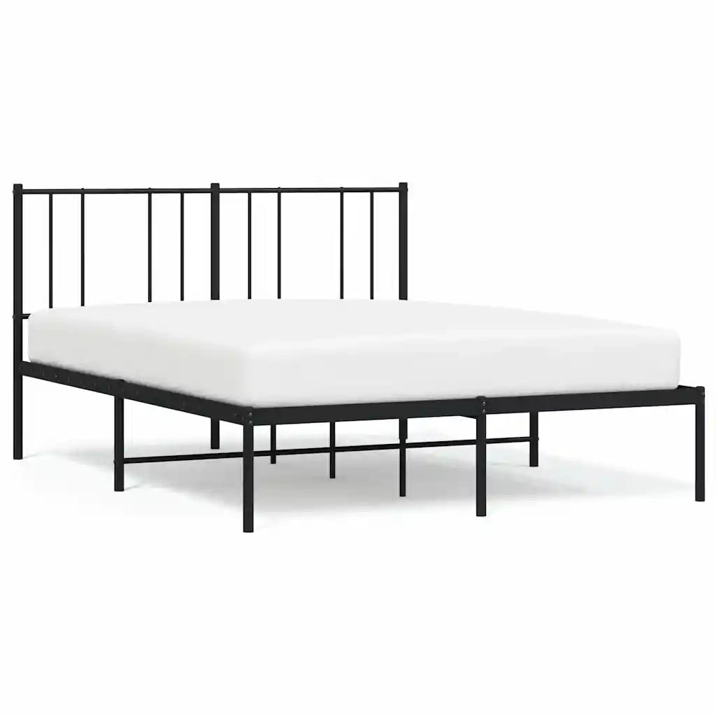 Giroletto con Testiera-Struttura Letto con testiera in Metallo Nero 120x200 cm 643415