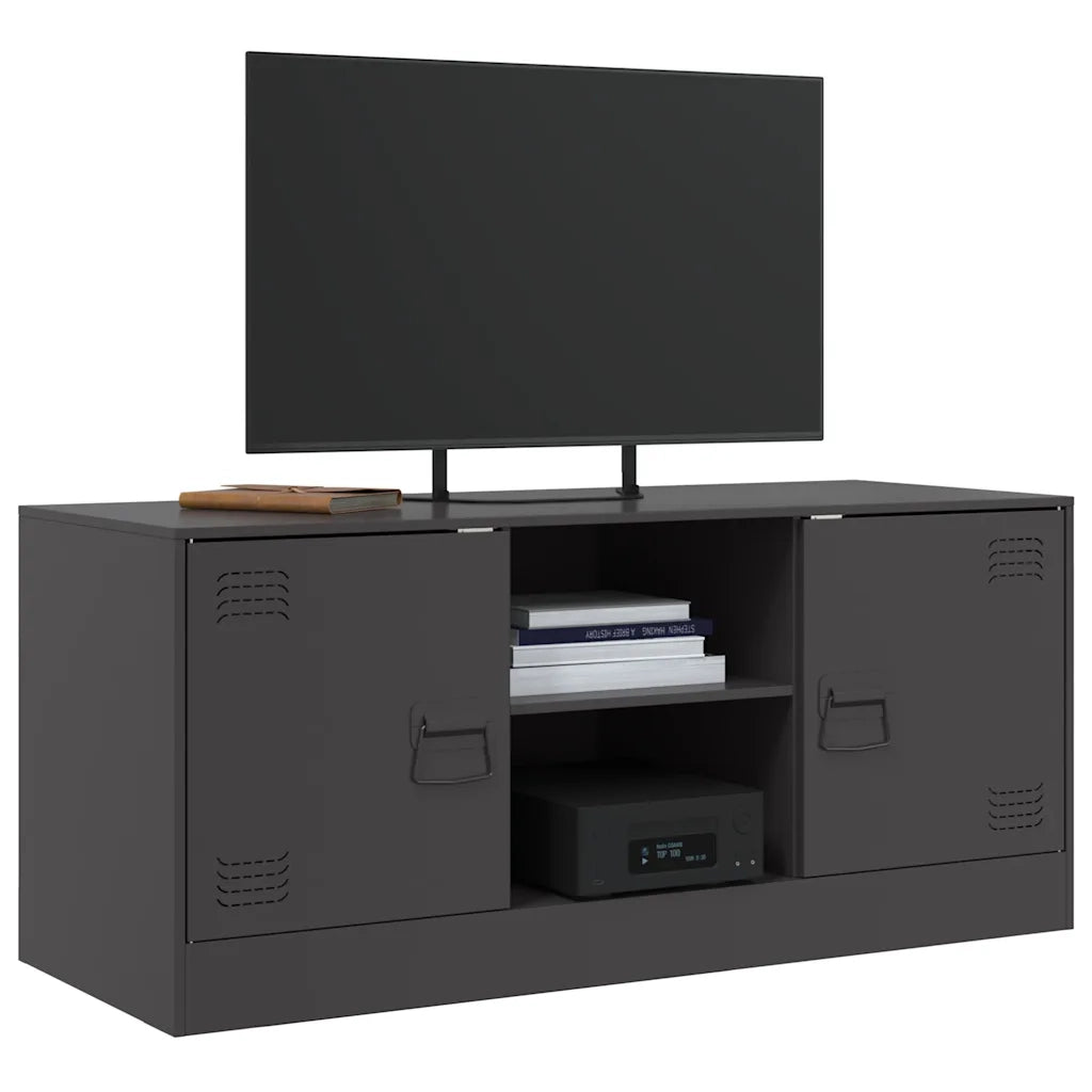 Mobile TV Nero 99x39x44 cm in Acciaio 841685
