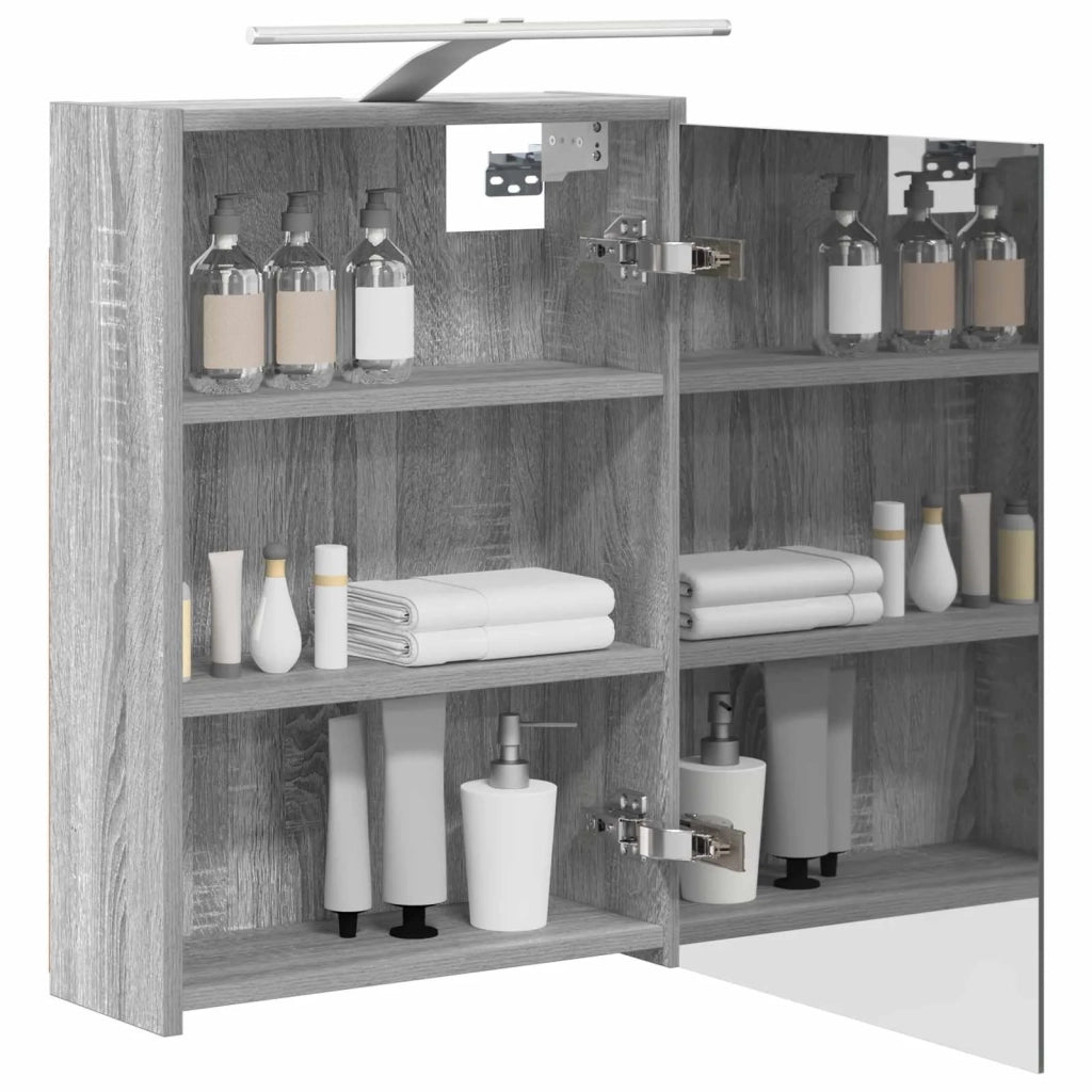 Mobiletto per specchio da bagno Grigio Sonoma 43 x 16 x 62.5 cm 889148