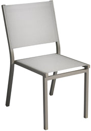 Sedia Impilabile da Giardino 48x57x87 cm in Alluminio Tortora e Textilene Elba Grigio Chiaro