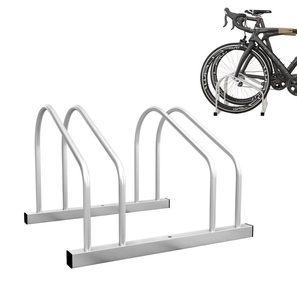 Rastrelliera portabici 2 posti ¨C Xylo ¨C acciaio argentato 50x34x27,5 cm