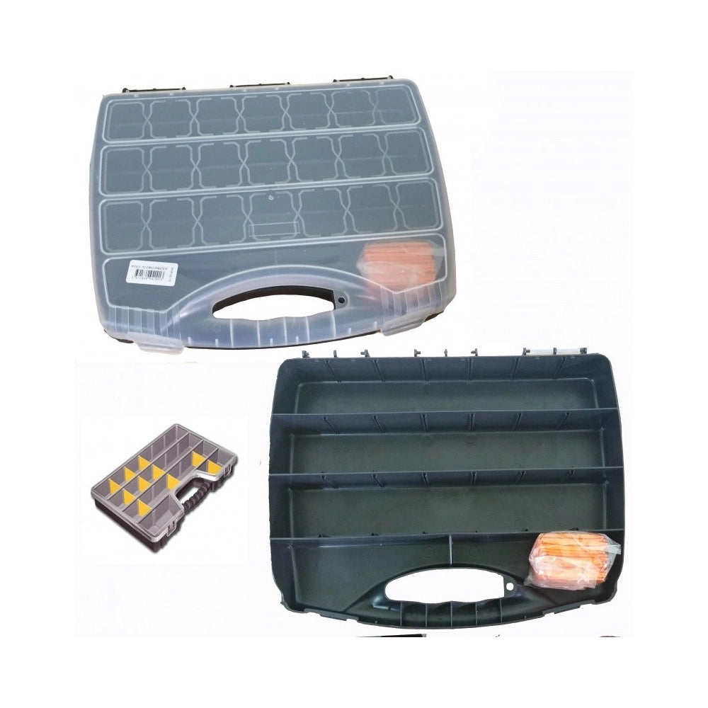Trade Shop - Organizer 32cm Cassetta Attrezzi Porta Minuteria Minuterie 23 Vaschette -