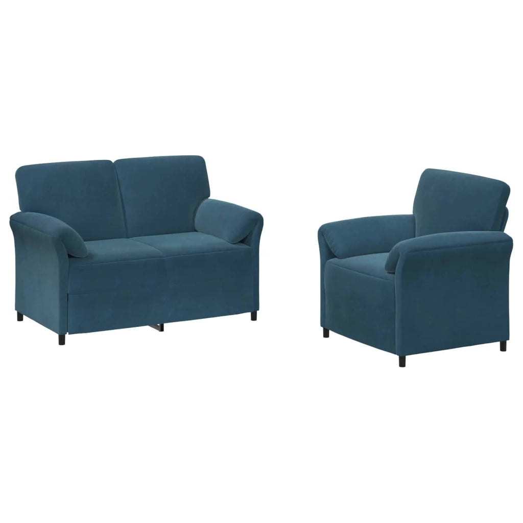 Set di divani 2 pz Blu Velluto 3424894