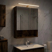 Mobiletto per specchio da bagno Rovere fumé 50 x 14,5 x 70 cm