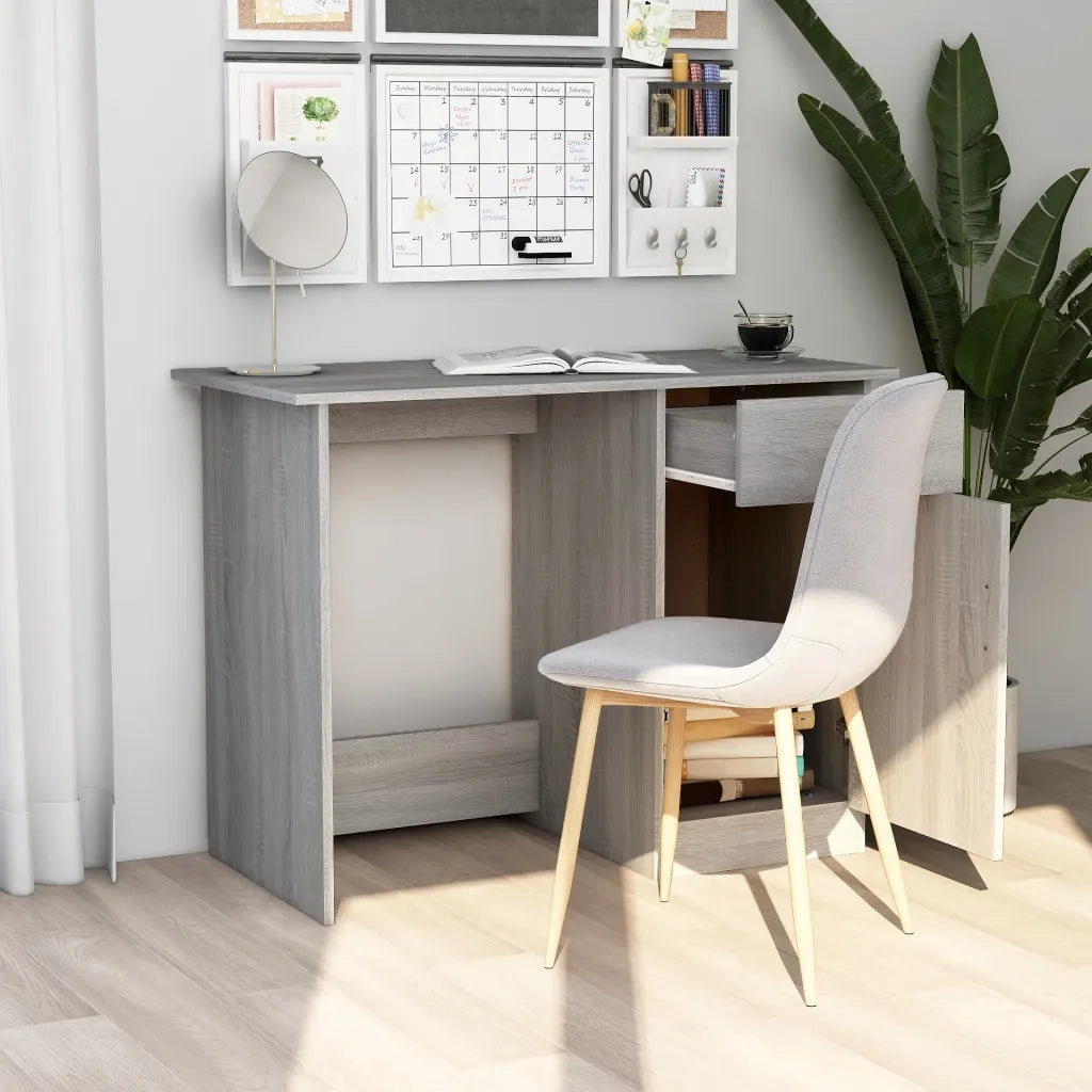 Scrivania | Tavolo da Ufficio Grigio Sonoma 100x50x76 cm in Legno Multistrato