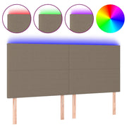 Testiera | Testata a LED Tortora 180x5x118/128 cm in Tessuto