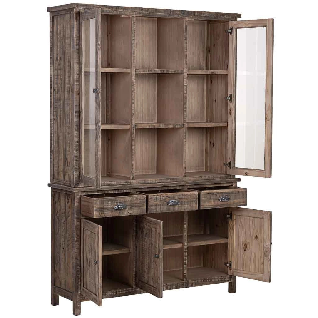 Vetrina in legno marrone 140x40x205h cm