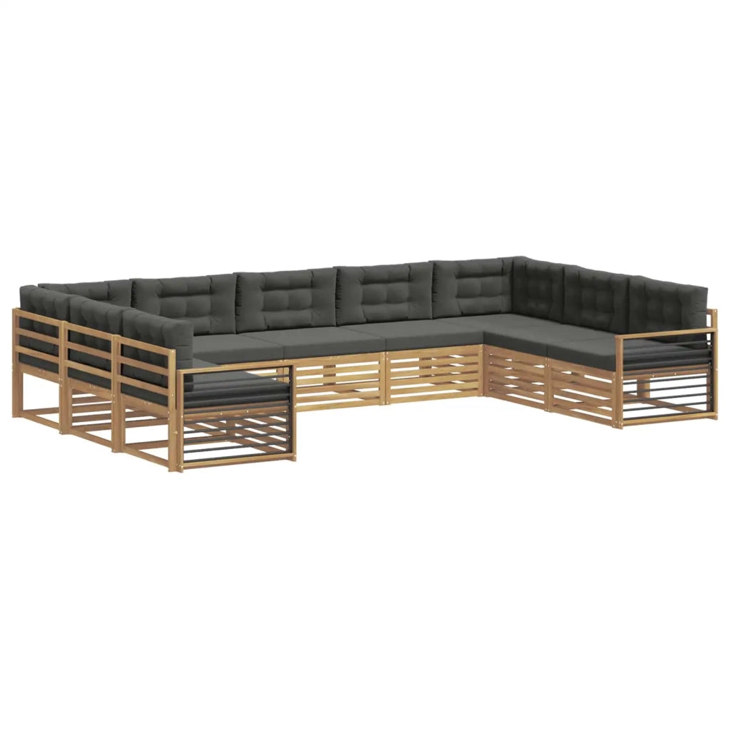 Set di divani da esterno con cuscino 9 pcs Bianco e Antracite 3391167