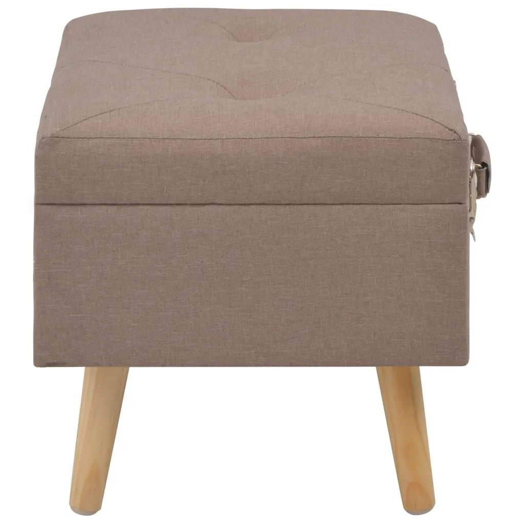 Sgabello con Contenitore 40 cm in Tessuto Marrone 247519