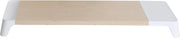 Supporto Monitor da Scrivania 56x20x5,7 cm con Base di Ricarica Wireless in MDF e Plastica Bianco