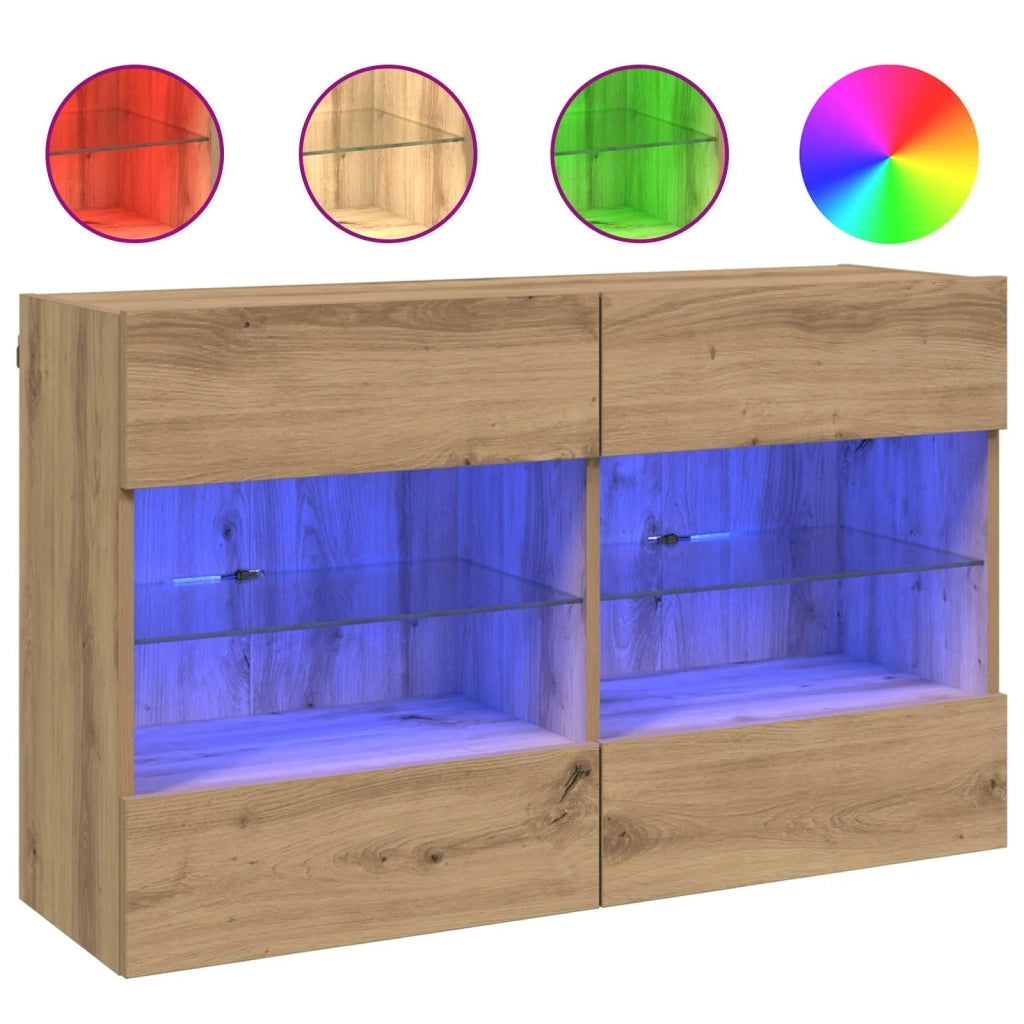 Mobile TV da parete Rovere artigianale 98,5 x 30 x 60,5 cm 8000986