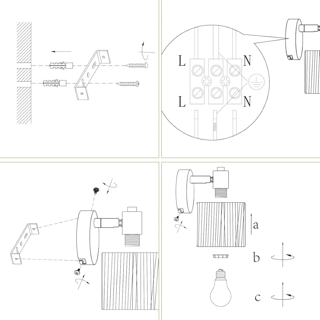 ZMH Faretto da soffitto 1 fiamma nero E14 carta naturale per camera letto