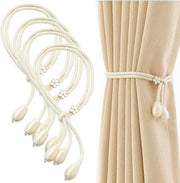 4 Hanger per tenda in cotone, maniglioni per tende, maniglioni, maniglioni in cotone per tende, maniglioni, maniglioni in cotone, maniglioni per tende, beige, 4 pz.