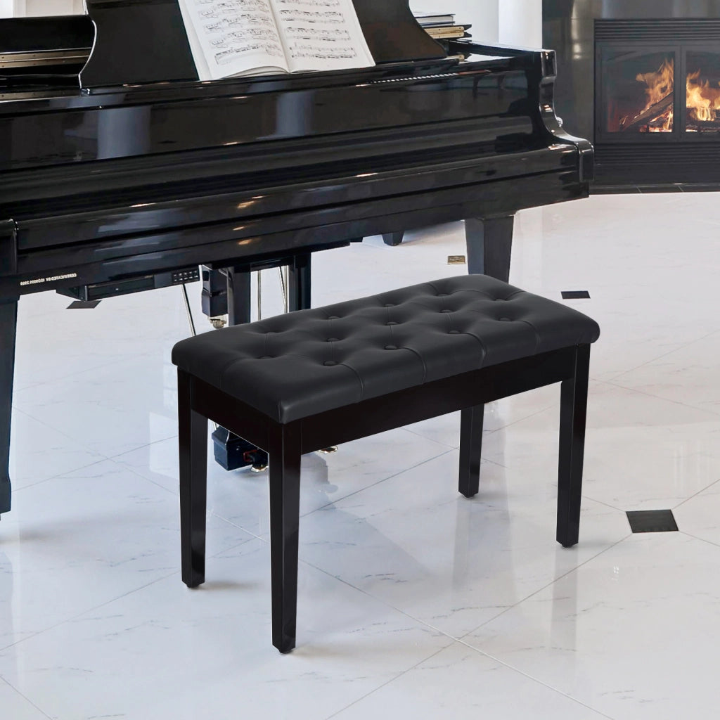 Sgabello da Pianoforte con Sgabelo Imbottito e Sottosella ¨C zephmum ¨C 76x36x50 cm Nero