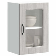 Pensile da Cucina con Porta in Vetro Kalmar Grigio Sonoma 853533