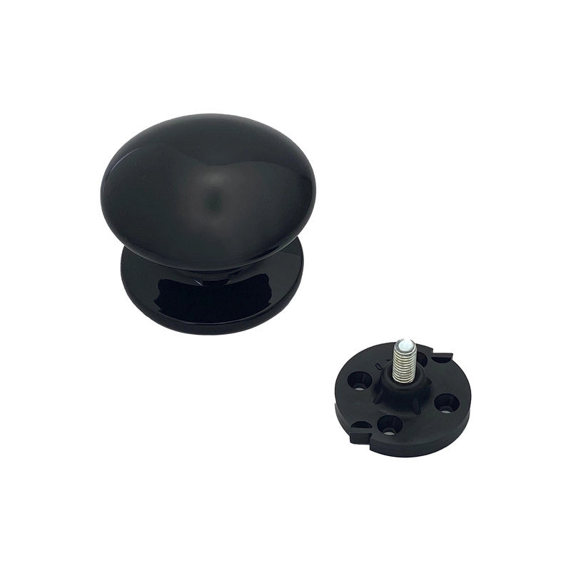 Pomolo fisso per porta SAGUATTI 873/80QB in alluminio nero lucido