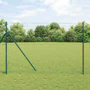 Recinzione Euro con 7 pali 1.6x10 m Acciaio zincato Verde