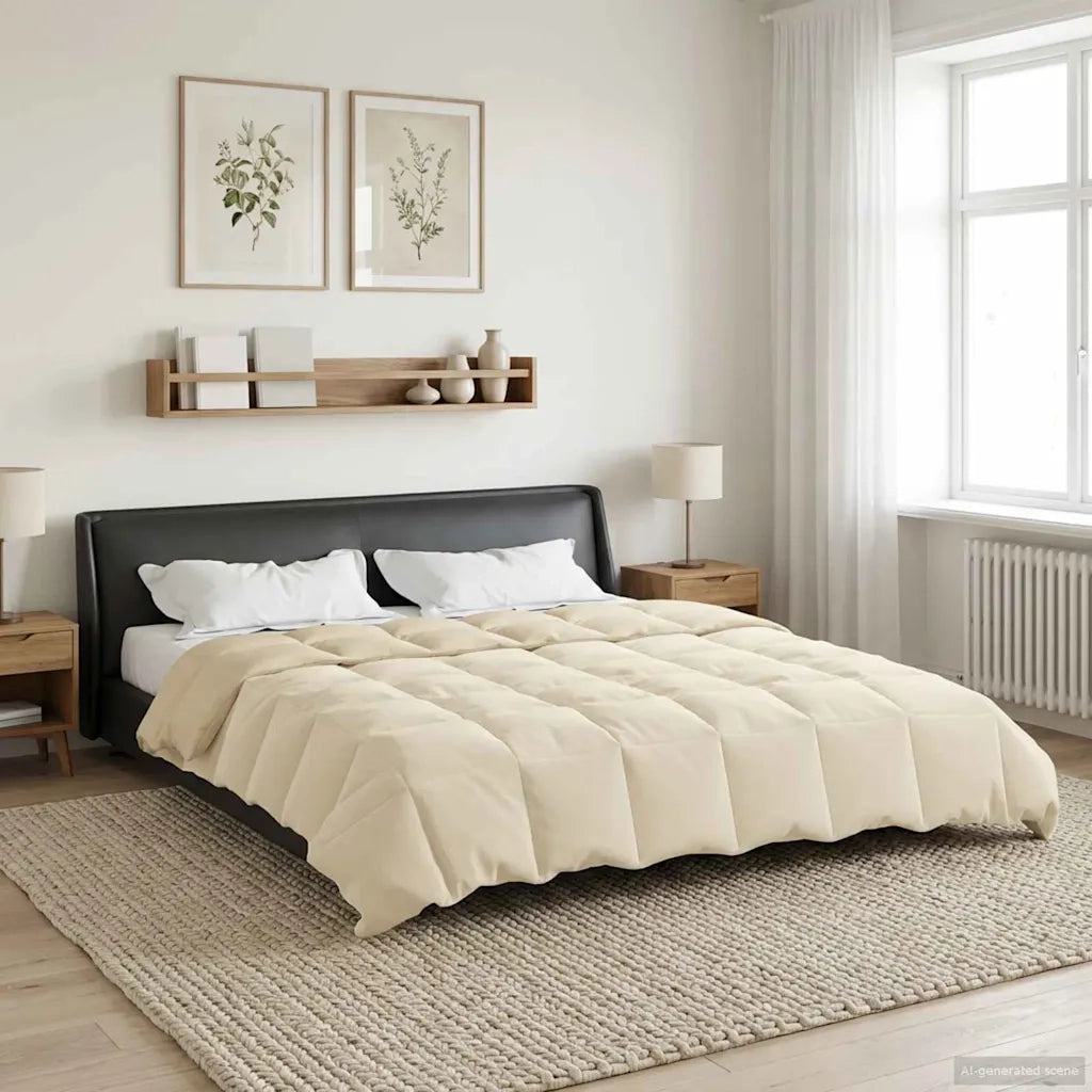 Duvet Estivo Trapuntato Crema 220 x 260 cm Microfibra