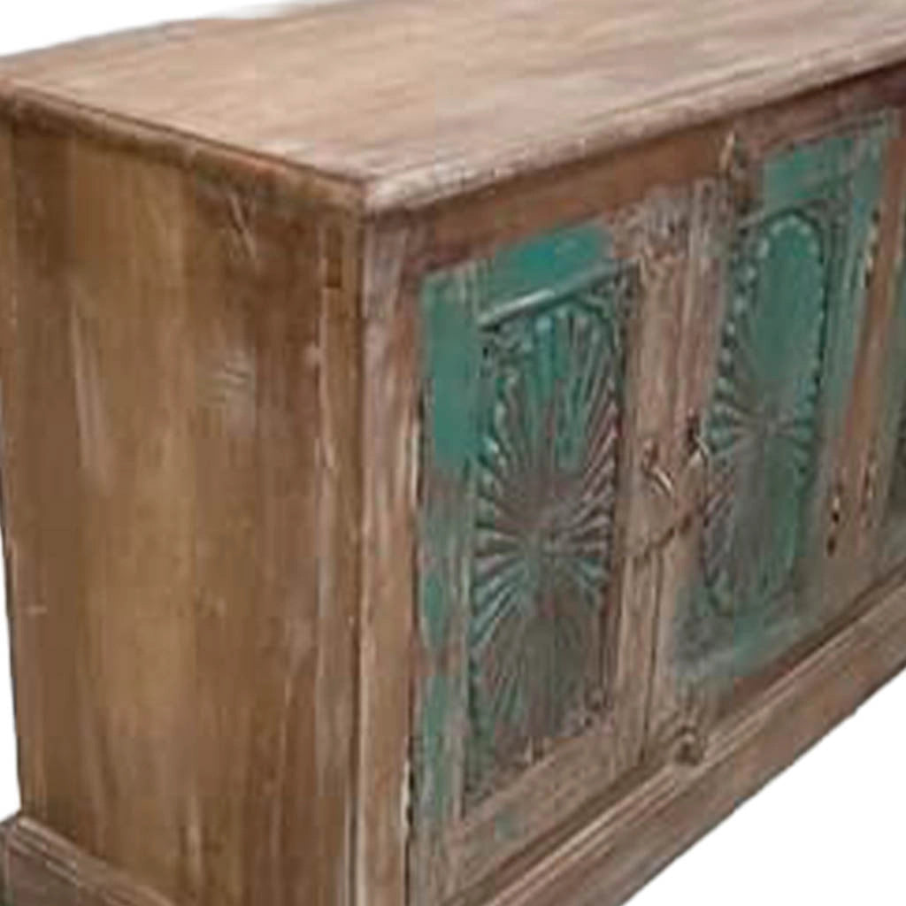 Credenziale in legno artigianale 133x35x64h cm