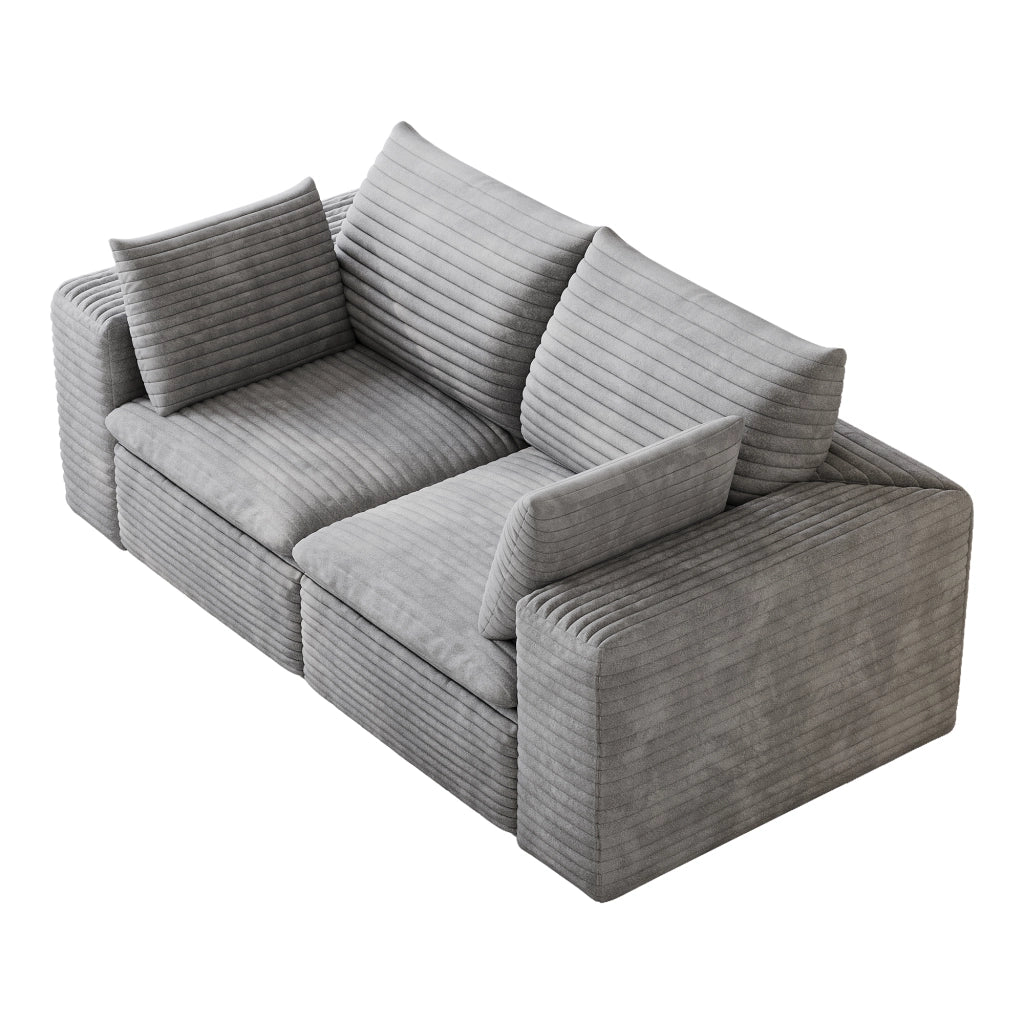 Divano Cloud 180 cm ¨C MINIMAL ¨C Velluto a Coste Grigio Scuro, Imbottito, Senza Montaggio