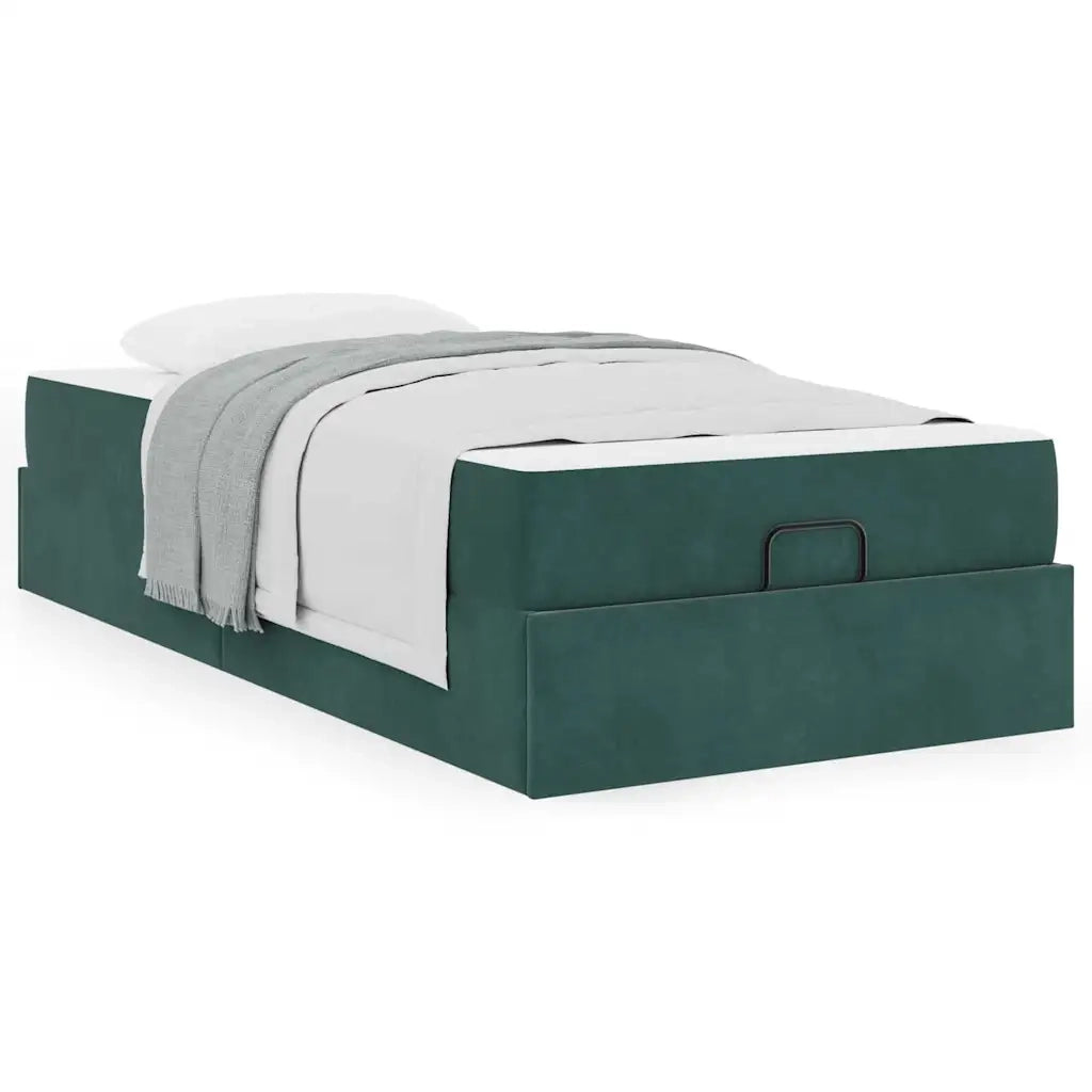 vidaXL Struttura del letto Verde scuro 90 x 200 cm Velluto