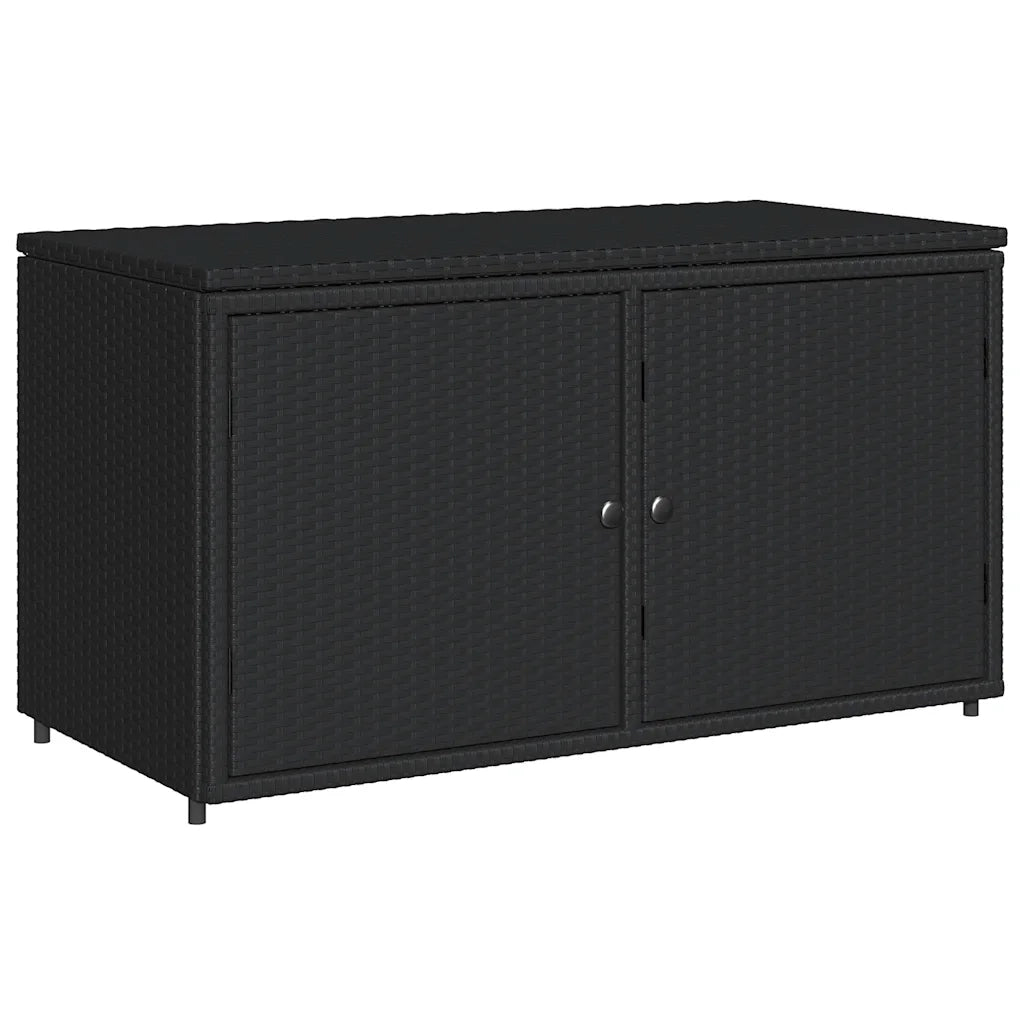 Armadietto Portaoggetti Giardino Nero 110x55x60,5cm Polyrattancod mxl 86547