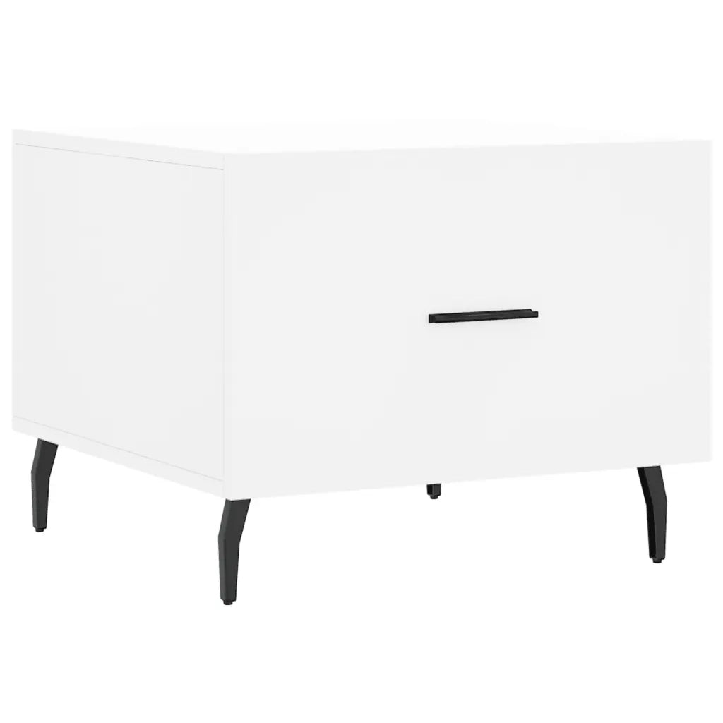 Tavolini da Salotto 2 pz Bianchi 50x50x40 cm Legno Multistrato