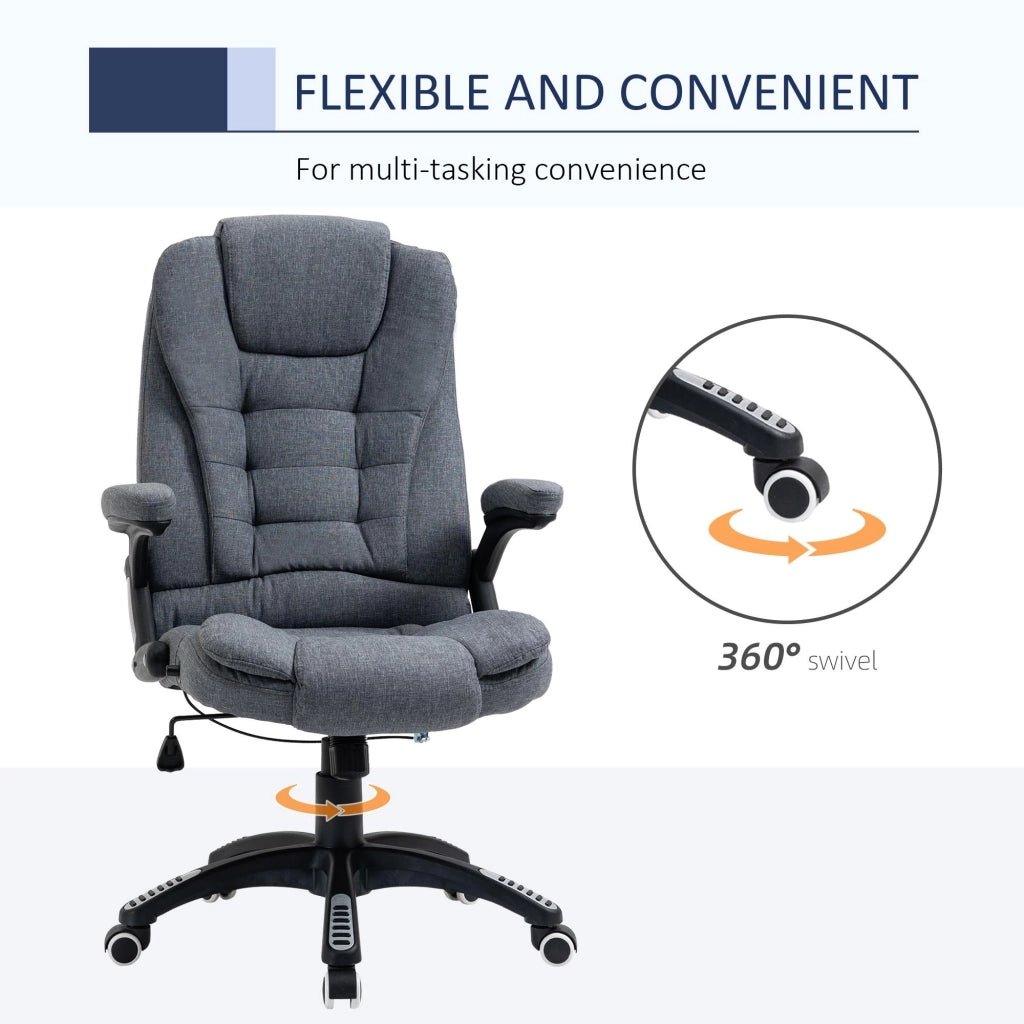 Sedia Poltrona Presidenziale da Ufficio 67x72x110-120 cm in Tessuto Grigio