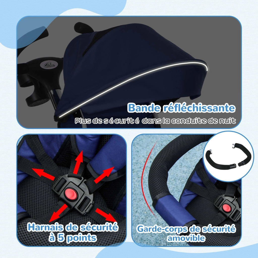 Triciclo 6 in 1 per bambini ¨C zephmum ¨C blu
